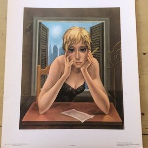 Margaret Keane Vintage 1960’s Keane Print Big Eyes The Reply Sexy Lithograph